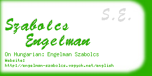 szabolcs engelman business card